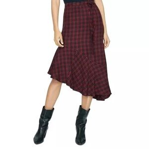 Sanctuary plaid skirt in red/black Assymetrical design